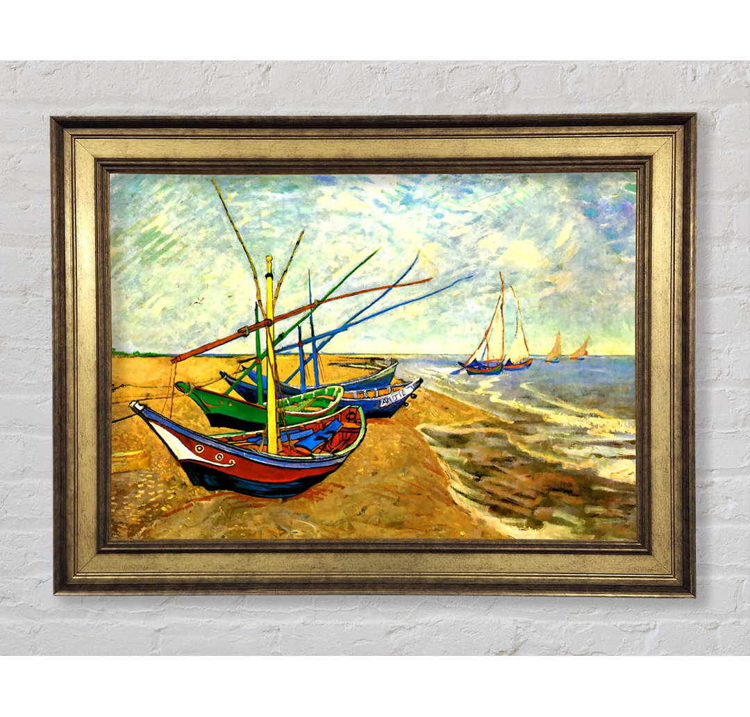 Van Gogh Fischerboote am Strand von Saintes-Maries - Einzelne Bilderrahmen Kunstdrucke