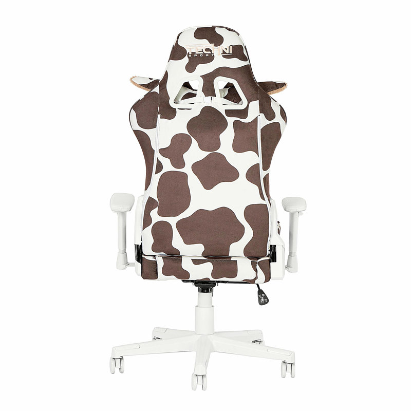 85 Brown COW Series Gaming Chair, Brown, White