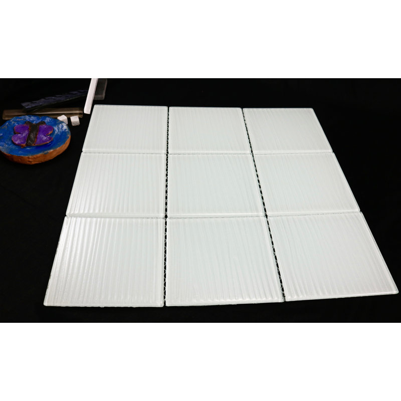 Shilla Glass Grid Mosaic Wall & Floor Tile, White