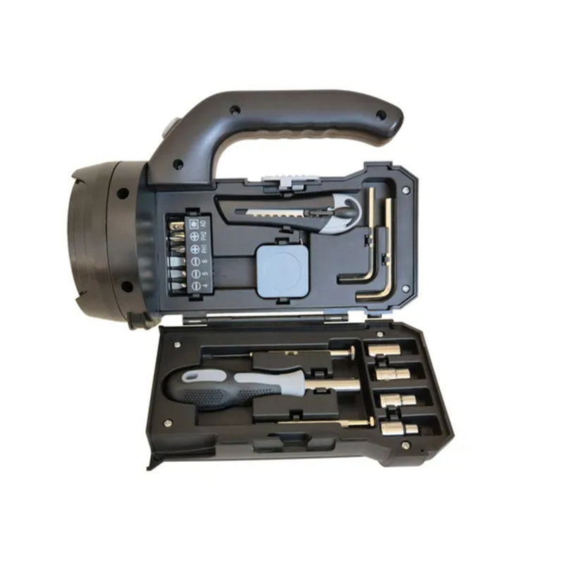 Éclairage de camping à énergie solaire d'extérieur à DEL et trousse d'outils multiples, ensemble d'outils de secours tout-en-un portable avec lampe de poche pour camping car extérieur