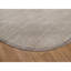 Tapis brun castor 8 pi x 8 pi, motif moderne panaché noué à la main, laine naturelle non tissée, tissage plat empilé, ton sur ton, texturé, rond, tapis oriental