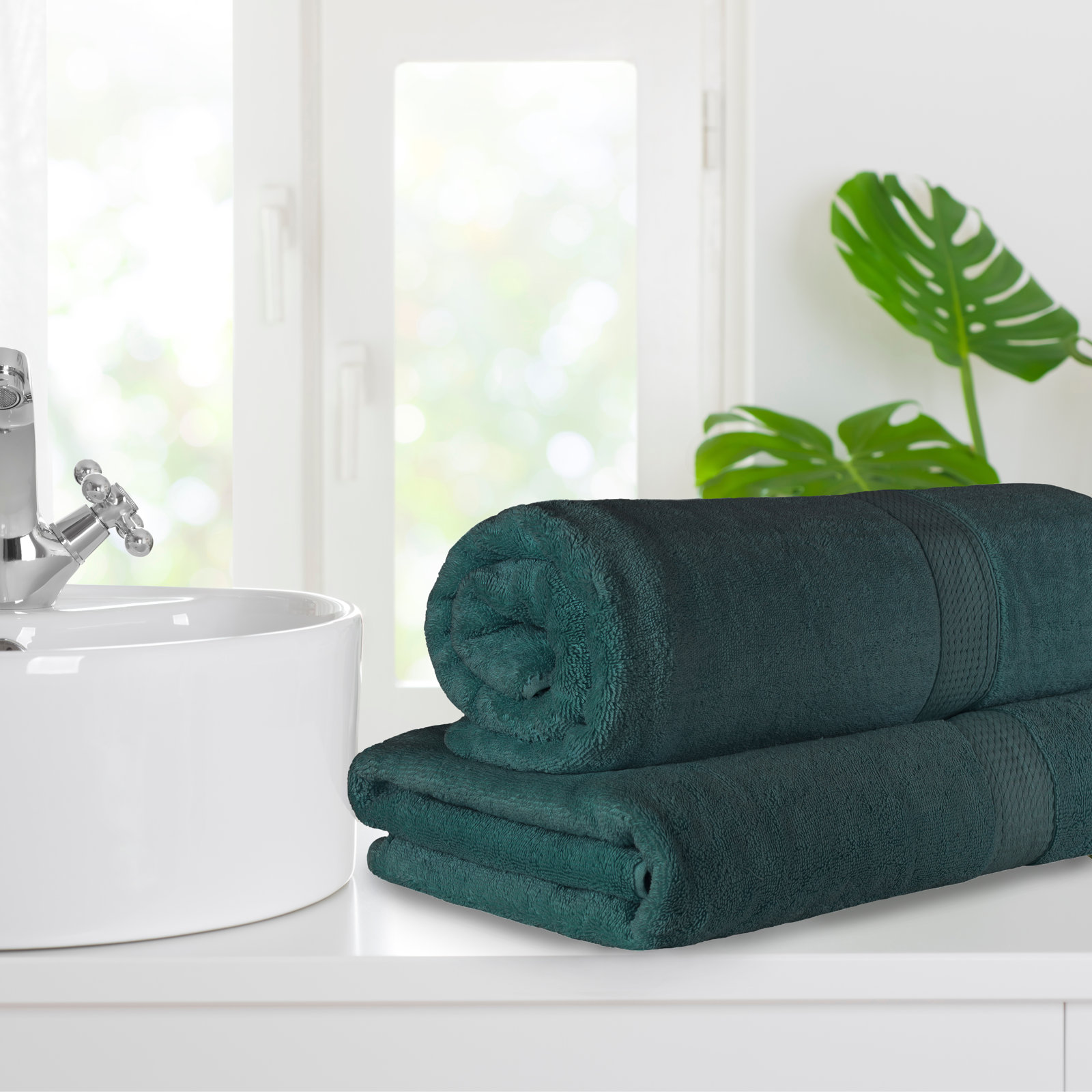 Renata 2-Piece Egyptian Cotton Bath Sheet Set, Teal