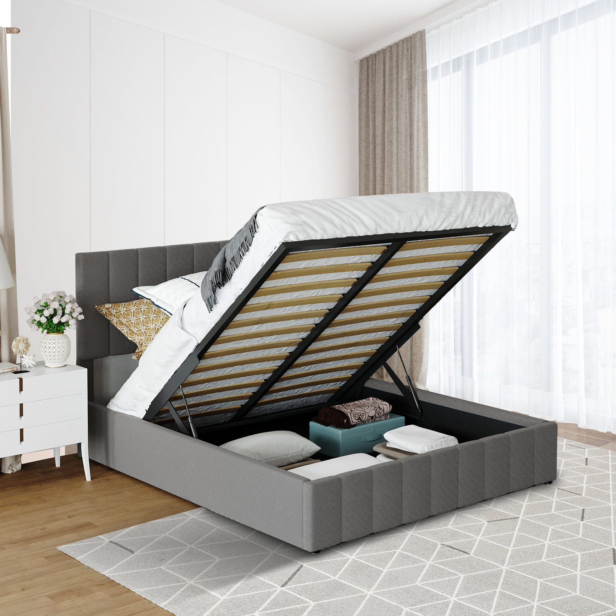 Wayfair platform deals bed with storage