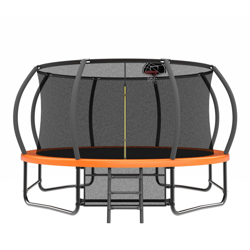 Trampoline 14FT avec enceinte sécuritaire - Approuvé ASTM | Anti-rouille, échelle | Trampoline d'extérieur pour enfants