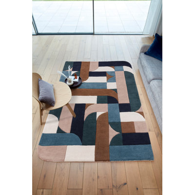 Brinlie Geometric Wool Hand Tufted Area Rug