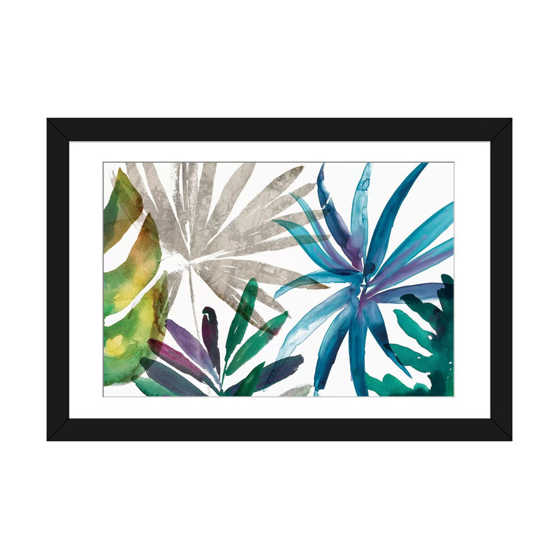 « tropic sway ii », reproduction sur toile, Papier d'art encadré noir, Blanc, H 24 po x l 32 po x P 1 po