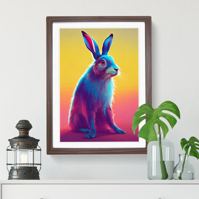 XV1022-2993X Neon Hare No.1 1 Piece Single Picture Frame Wall Art