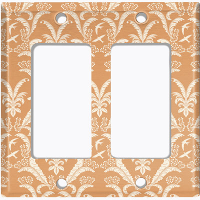 Couvercle de prise de plaque d'interrupteur de lumière à motif en métal (rouge plume damassé - double culbuteur)