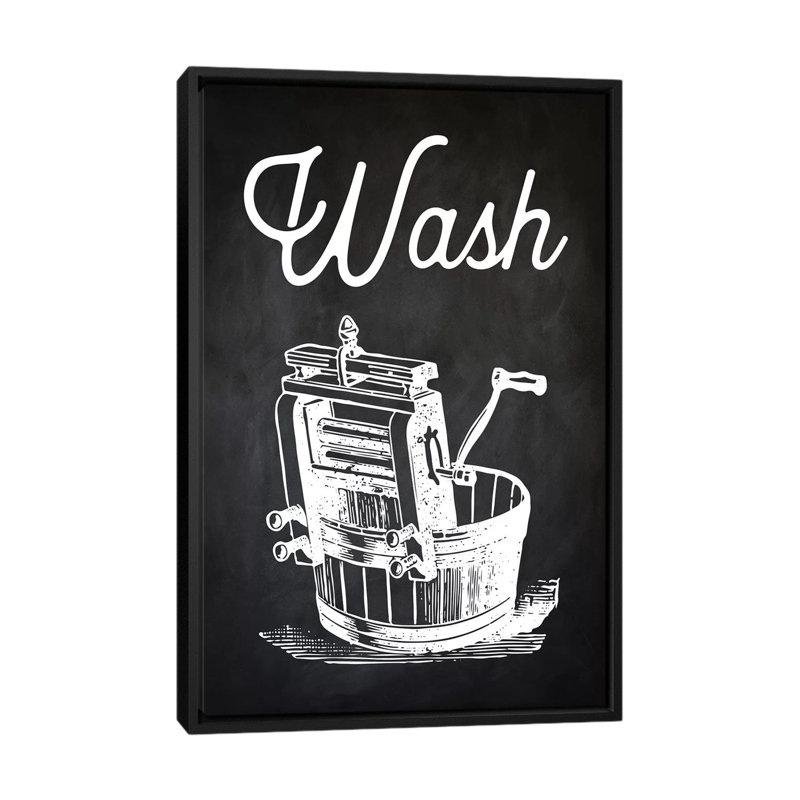 «Wash», impression sur toile, H 26 po x l 18 po x P 1,5 po, Toile avec cadre noir, Pas de tapis