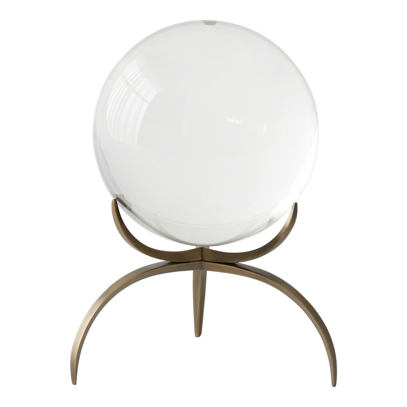 Bronze 7.5" Crystal Orb with 3-Prong Base