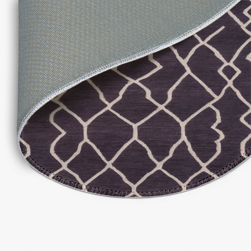 Tapis mauve intérieur et extérieur Trellis, Rond 5 pi