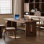 Table de salle à manger rectangulaire en bois massif brun noisette-606096285