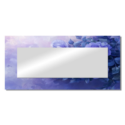 Purple Twilight Glow Of Roses - Floral Decorative Mirror Wall Art - Printed On Metal