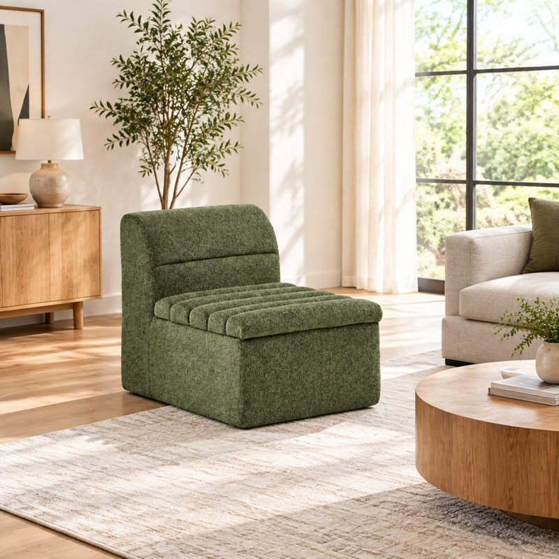 Canapé modulaire une place en chenille verte