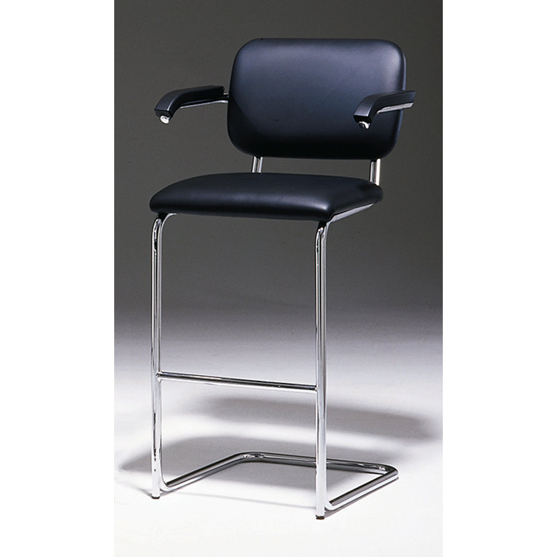 Marcel Breuer Upholstered Leather Counter Stool