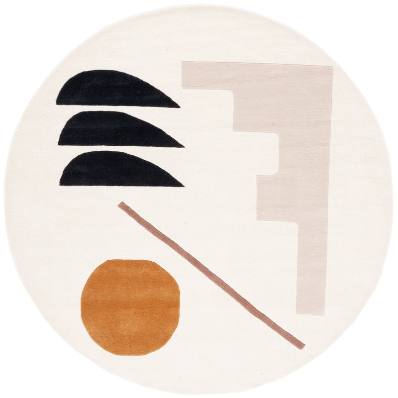 Alessandra Wool Abstract Indoor Rug, Round 7'