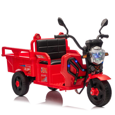 12V Kids Electric 3-Wheel Cargo Truck,2WD,Anti-Slip Wheels,Long Battery Life,Large Storage Space,Extra Wide Seat with LED Lights & Music,Stable Electric Trike for Toddlers,Recommended age: 3-6