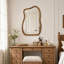 Miroir mural avec cadre tressé ondulé de 90 cm (35,4 po), miroir décoratif en bois massif-1244799995