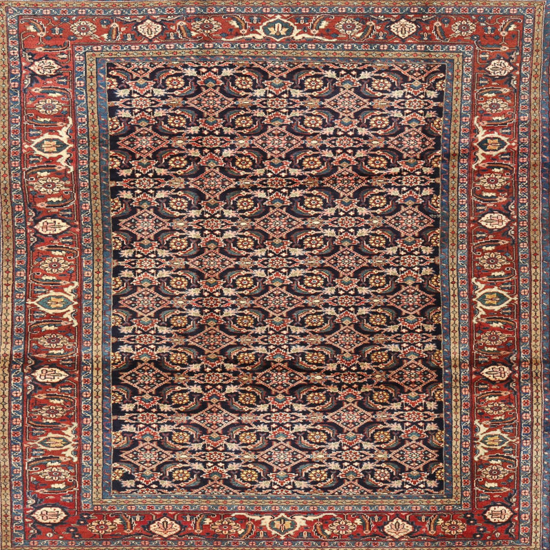 Wool Oriental Indoor Rug, Square 7'