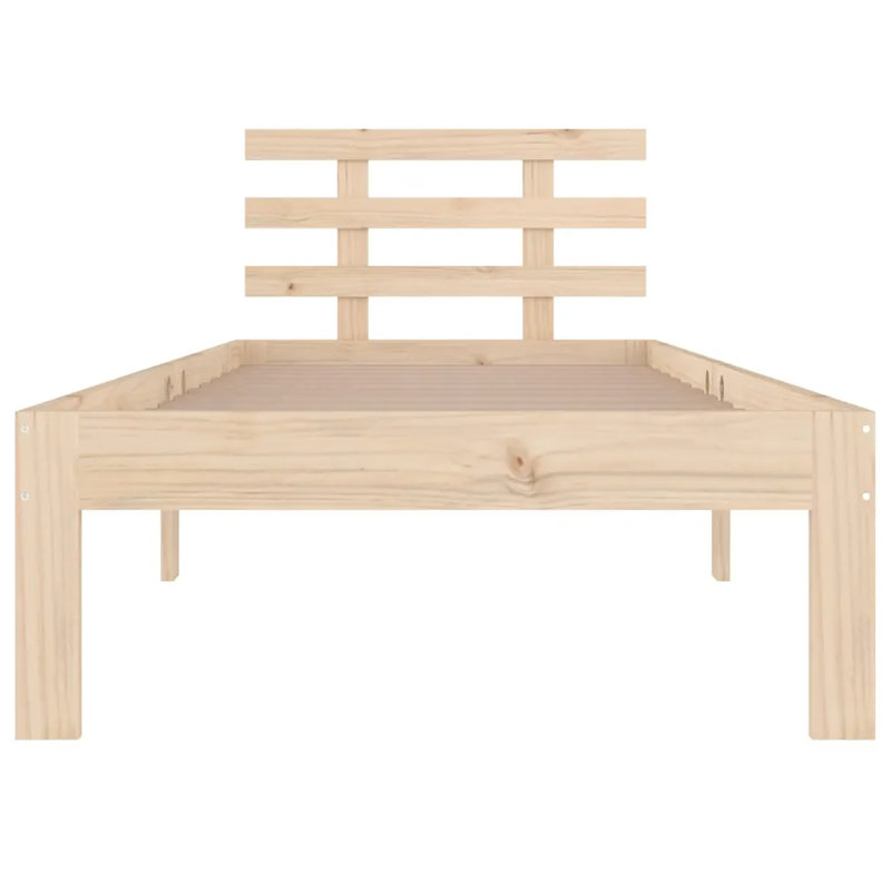 Bed Frame Solid Wood, European Single (90 x 200 cm), Natural