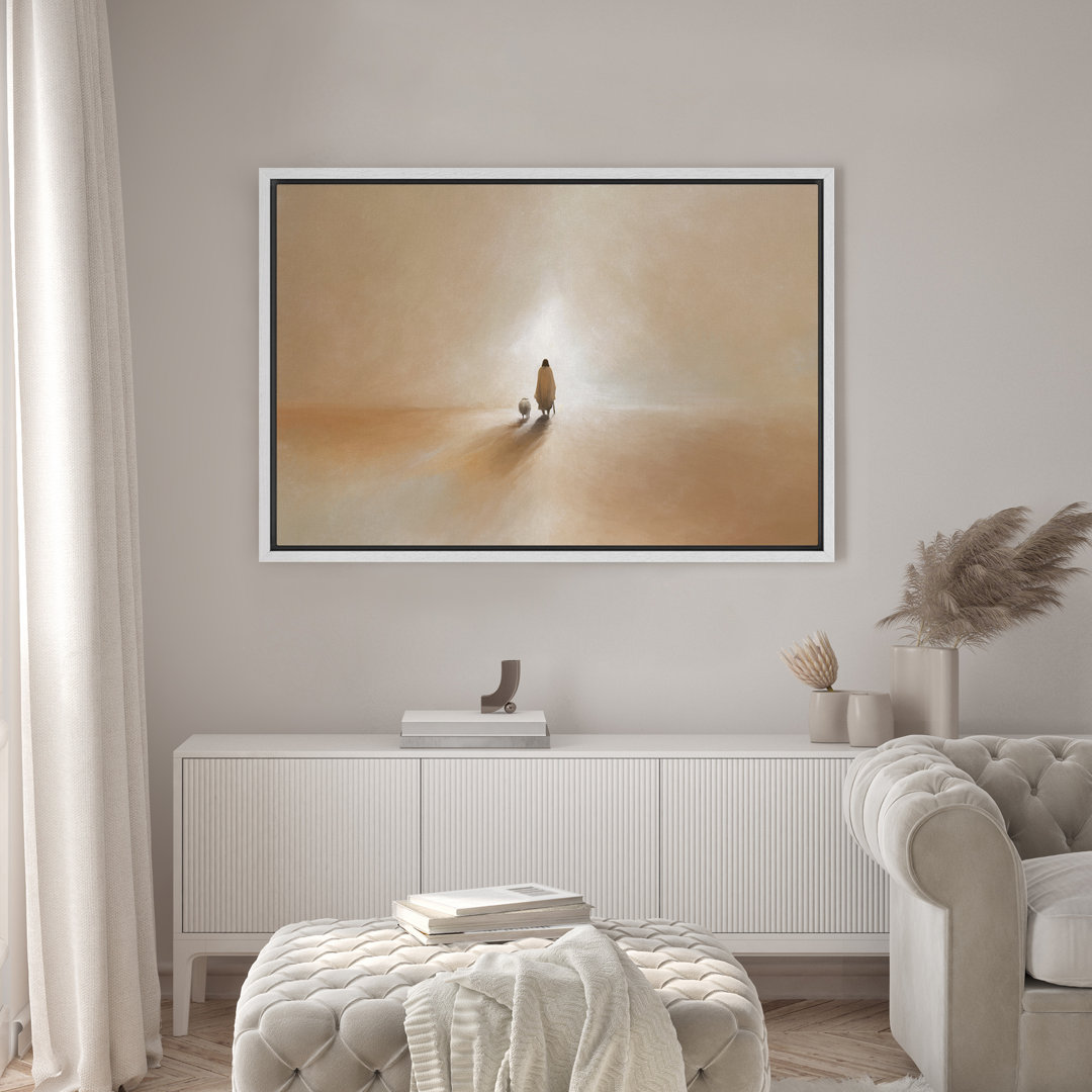 Jesus Christ And The Lost Lamb Brown Color Illustrations Religious Christian Artwork wall26 Frame 