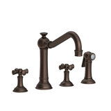 Jacobean Double Handle Kitchen Faucet with Side Spray