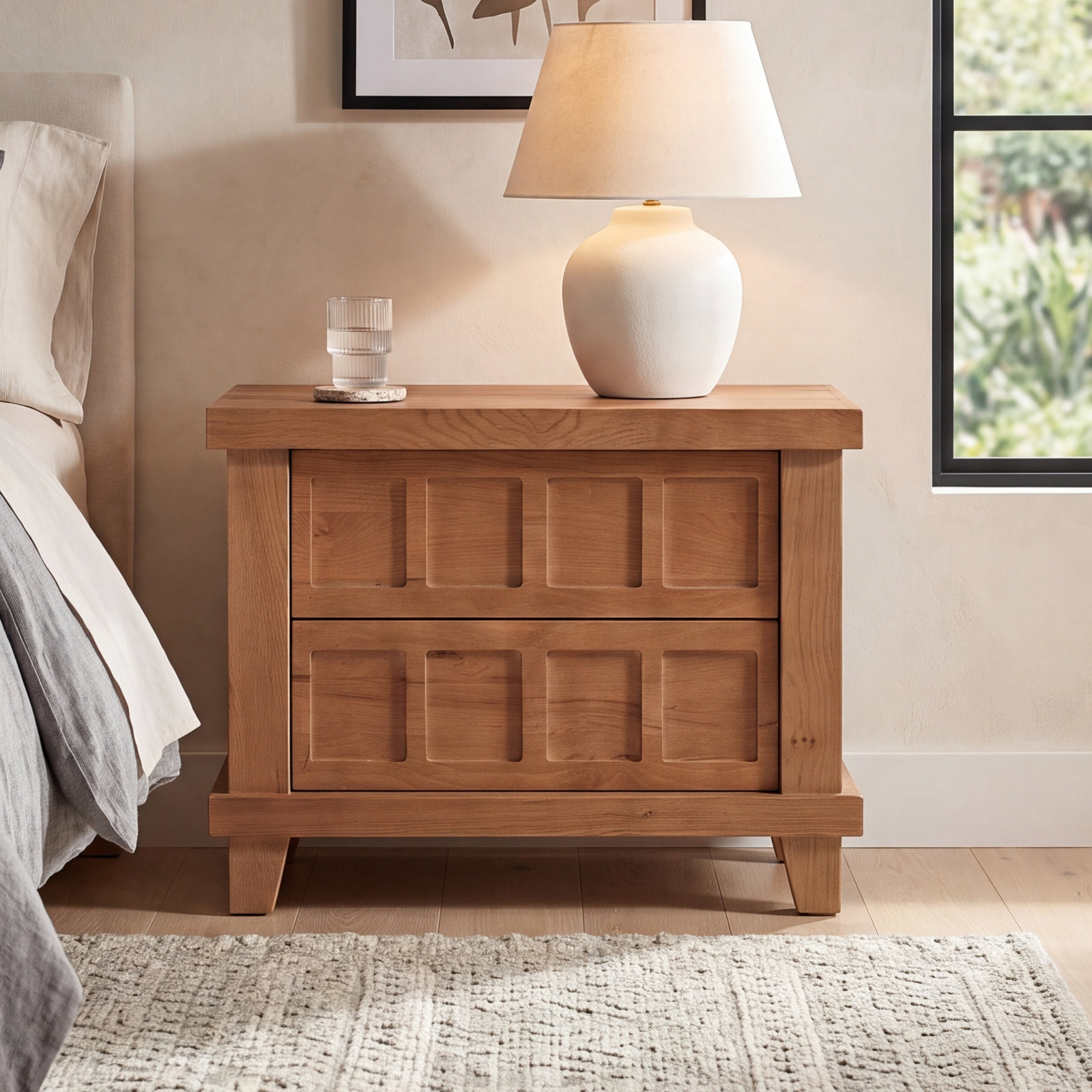 Red Oak Nightstand, Red