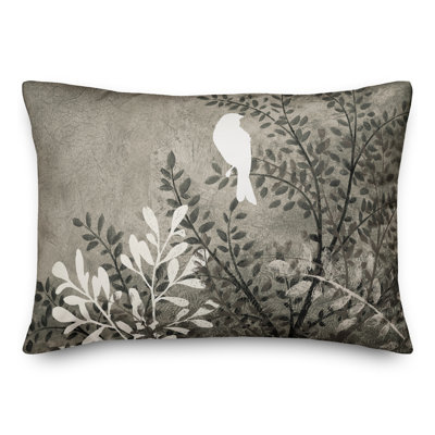 Timyah Bird on Branch Outdoor Rectangular Pillow Cover & Insert