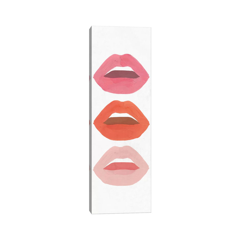 Red Lips I by Isabelle Z - Panoramic Print on Canvas, Wrapped Canvas, 30.48 cm H x 91.44 cm W x 1.91 cm D