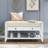 Storage Bench Shoe Rack with Cushioned Seat and Drawers-1443666485