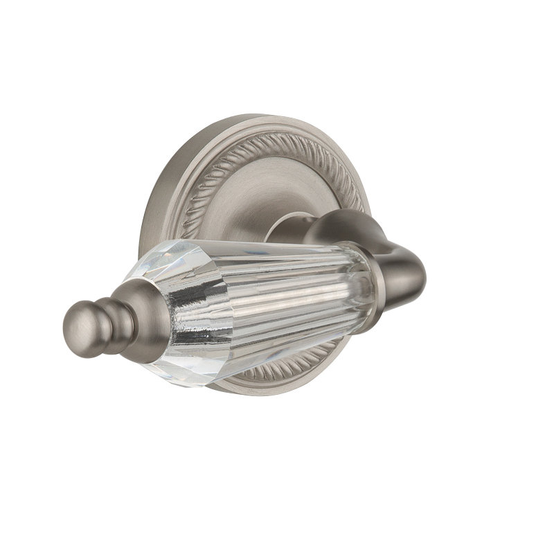 Rope Rosette Single Dummy with Parlour Lever, Satin Nickel