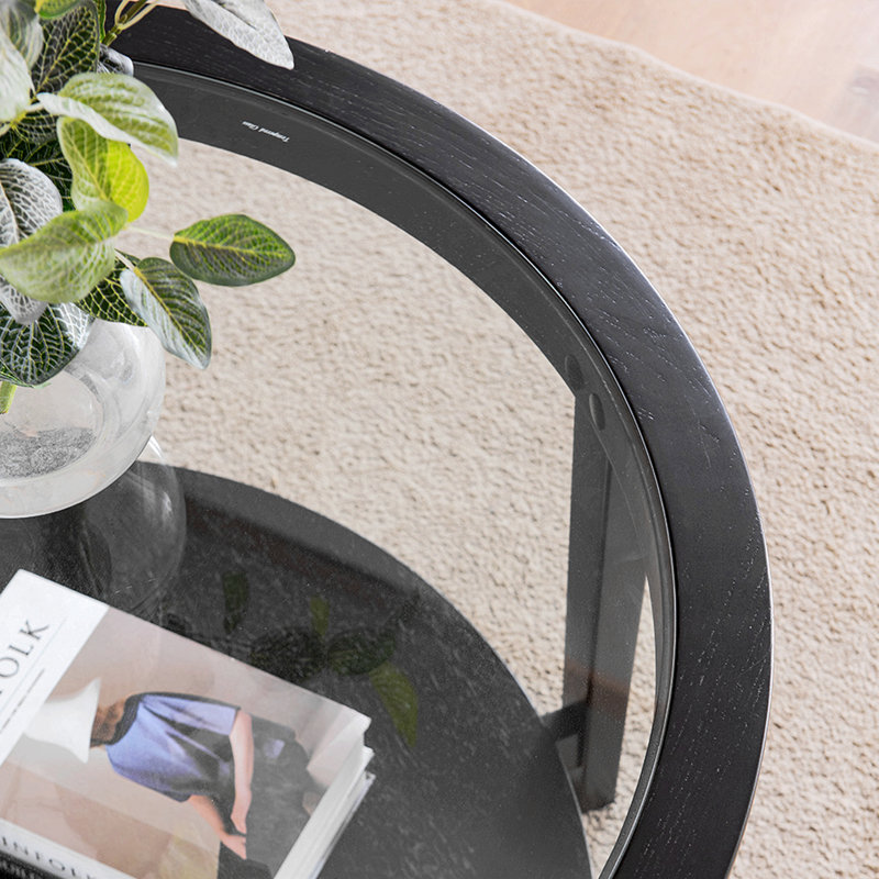 Table basse avec rangement Table de salon Table basse ronde Table basse en verre