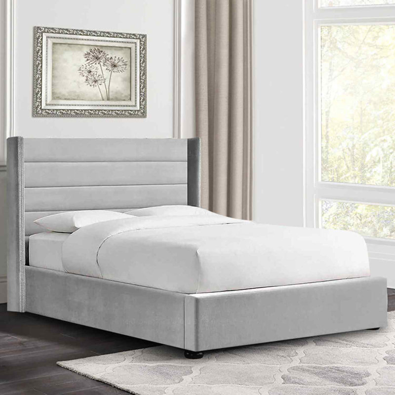 Upholstered Bed, Single (3'), Silver