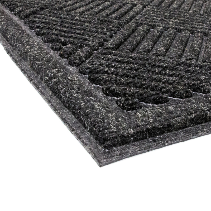 StepGuard 3-foot x 4-foot Heavy Duty Contours Parquet Door Mat, Black