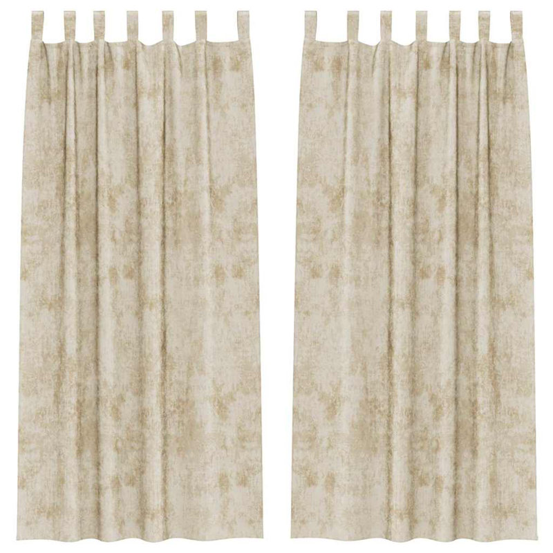 Alithia Velvet Room Darkening Curtain Pair, 140cm Width x 245cm Drop, Cream