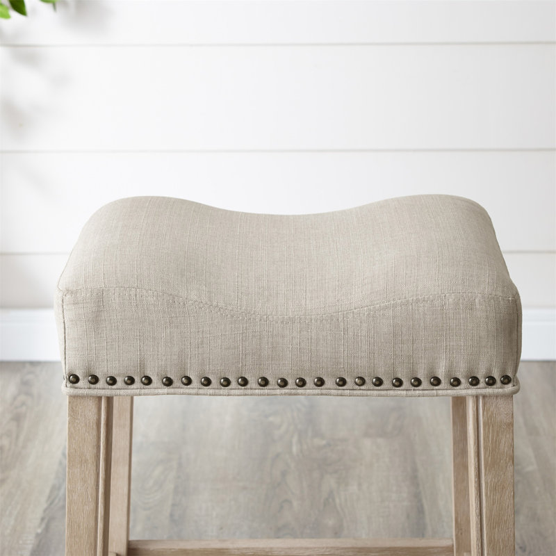 Ensemble de 2 tabourets de comptoir Coco, Brun clair / mélange de polyester, Tanné