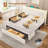 Beige Bed Frame With 5 Xl Storage Drawers-2022143218-2022326759