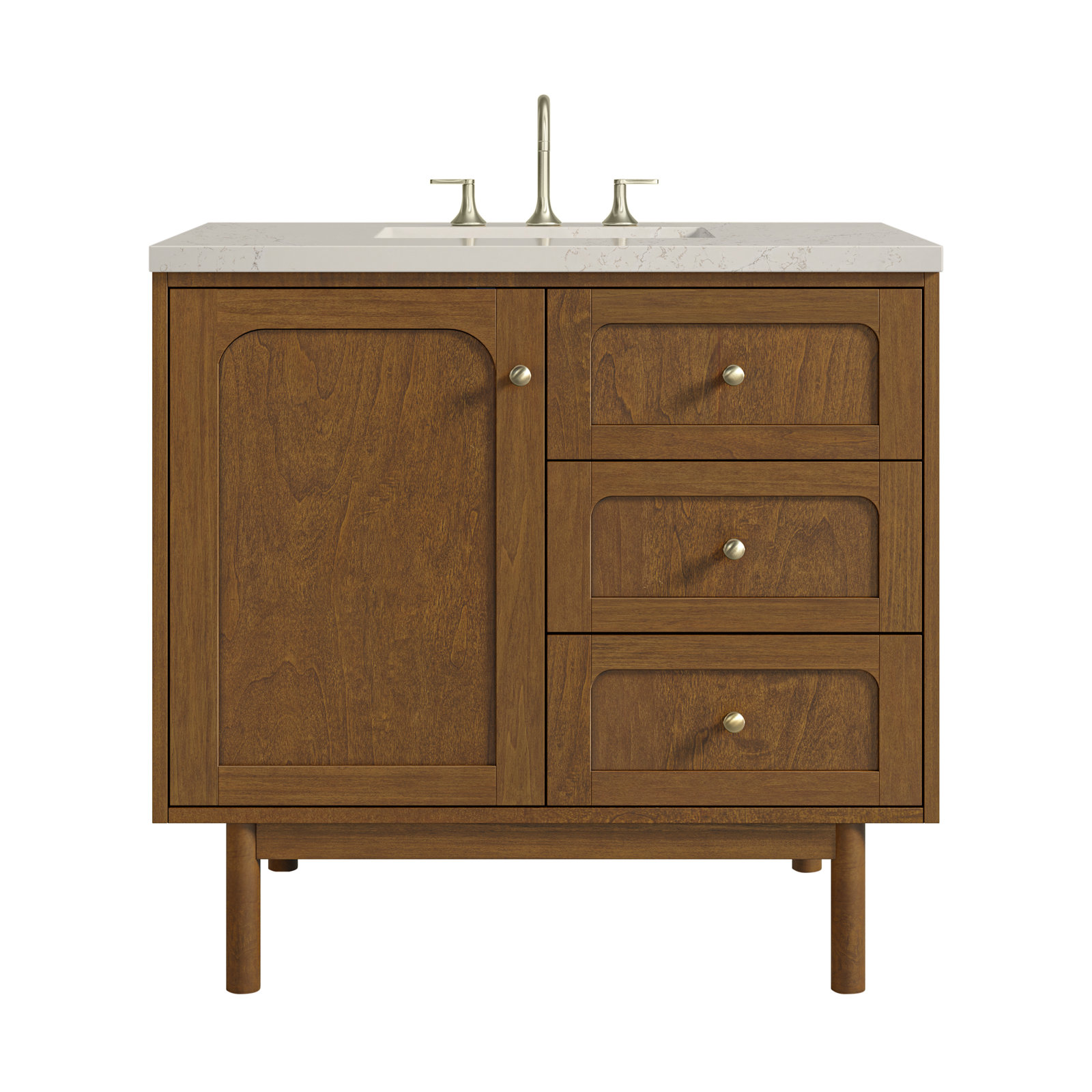 Laurent 36'' W Single Vanity, 8" Widespread, Honey Brown, Siberian