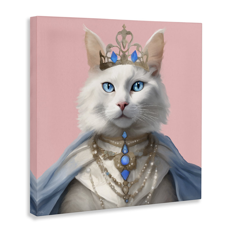 Art mural sur toile «Feline Princess» par Elizabeth Medley, H 30 po x l 30 po