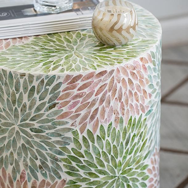 Table d'appoint de jardin cylindrique D14x18 "