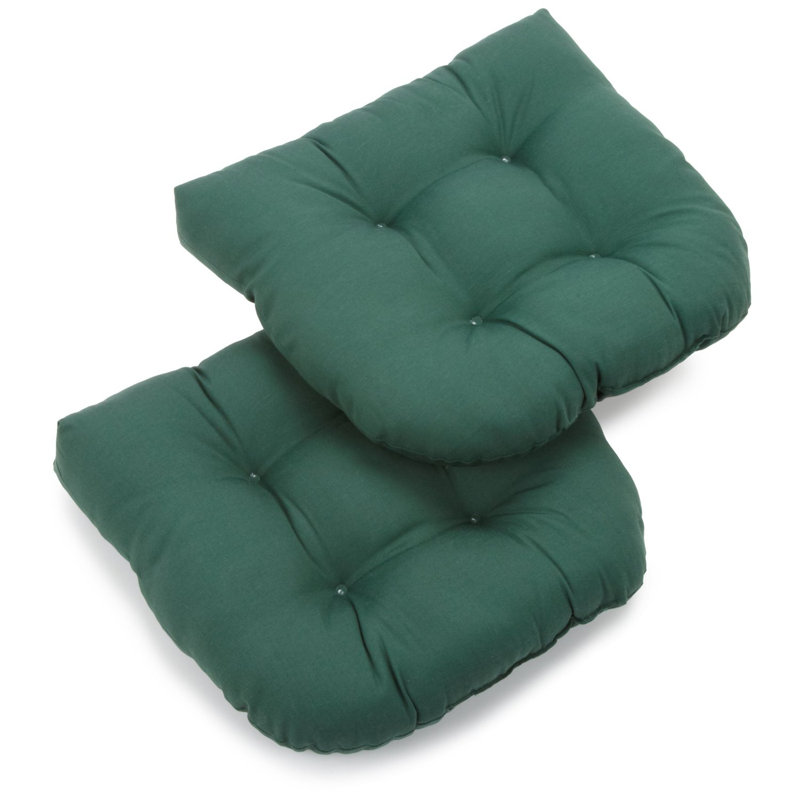 Coussin de chaise de salle à manger d'intérieur, Velours vert forêt, Sergé