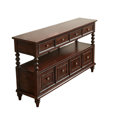 Retro Nut-Brown Solid Wood Accent Cabinet