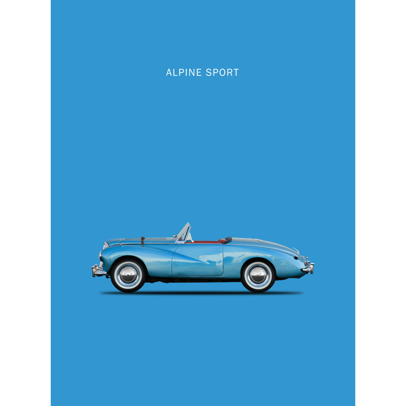 Sunbeam Alpine Sport 53 par Mark Rogan - reproduction d'art sur toile tendue, H 16 po x l 12 po