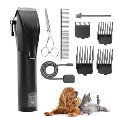 Fido Fave 4-Speed & LCD Display Dog Grooming Clippers, Black