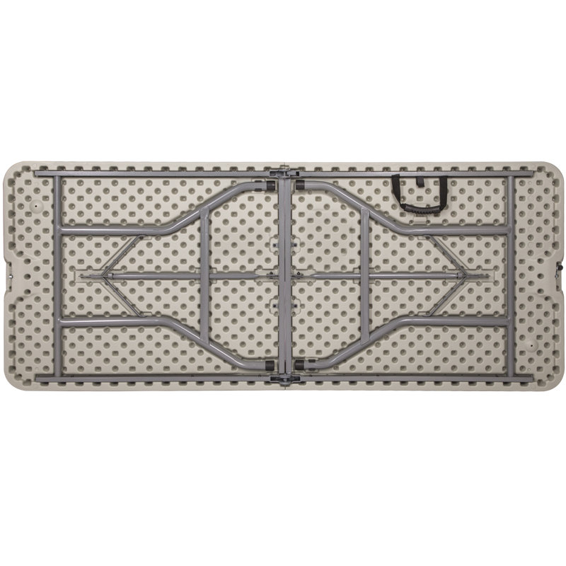 Hampden 72" Gray Plastic and Steel Fold-In-Half Table