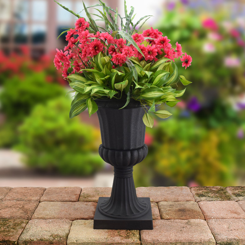 Pot de fleurs urne en plastique, H 16,5 po x l 10 po x P 10 po