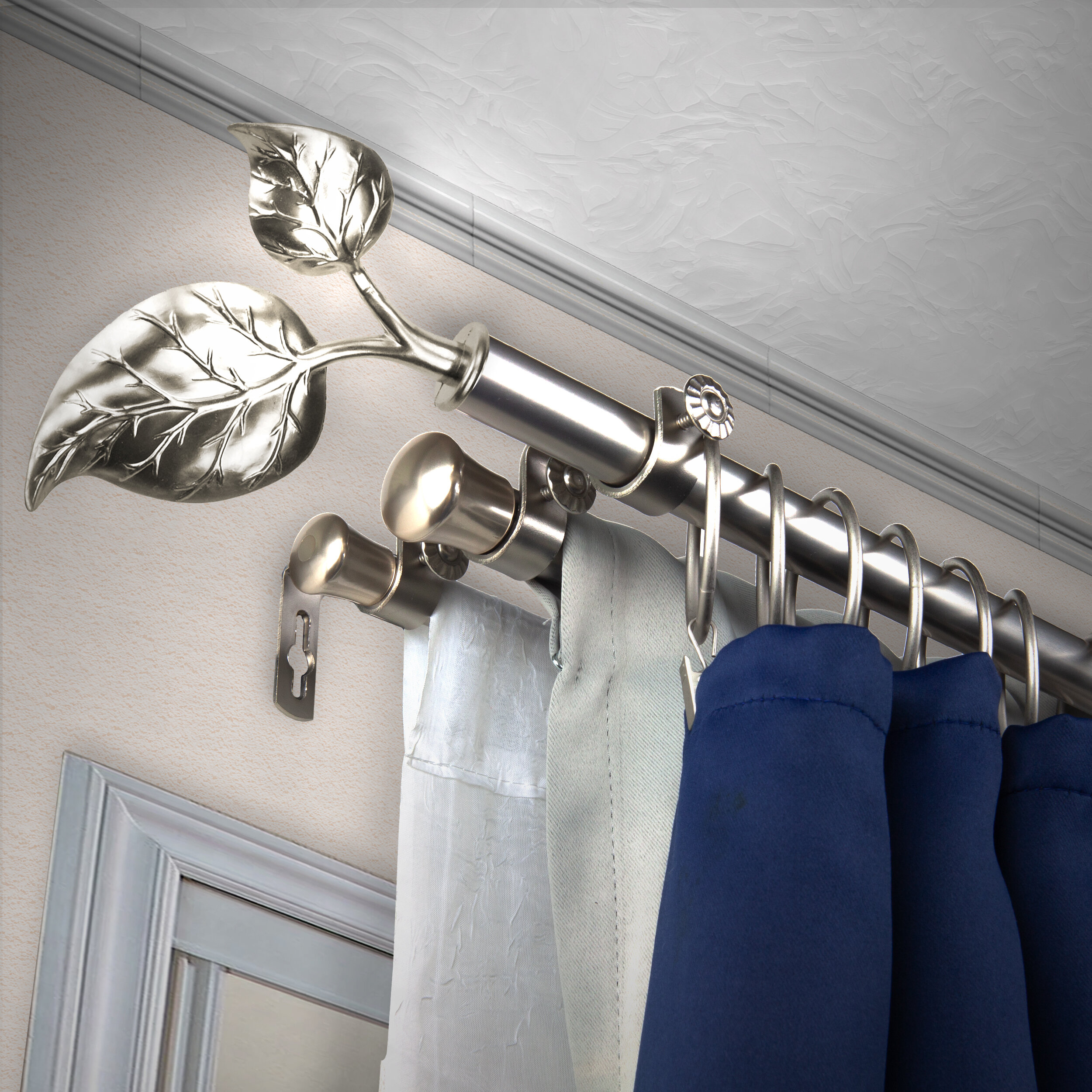 Atkinson Stainless Steel Adjustable Triple Curtain Rod