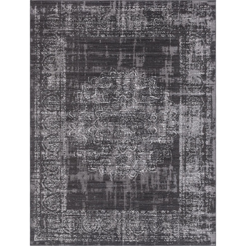 Tapis gris foncé Clevinger, Rectangle 9 pi 10 po x 13 pi 3 po