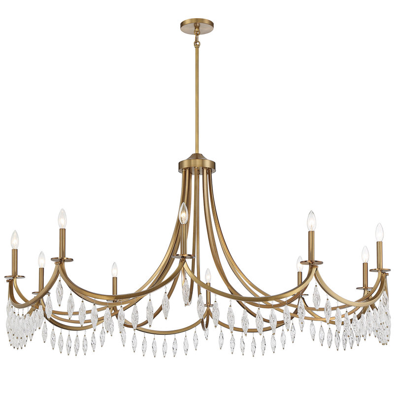 Lustre 10 lumières en laiton Kameron, Laiton