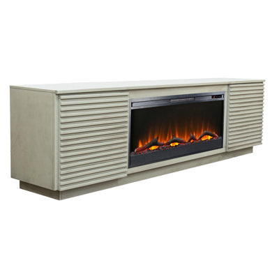Support de foyer pour téléviseur de 89 po, pouvant accueillir des téléviseurs jusqu'à 100 po, fonction de chauffage avec insert, support en pouces, tablettes